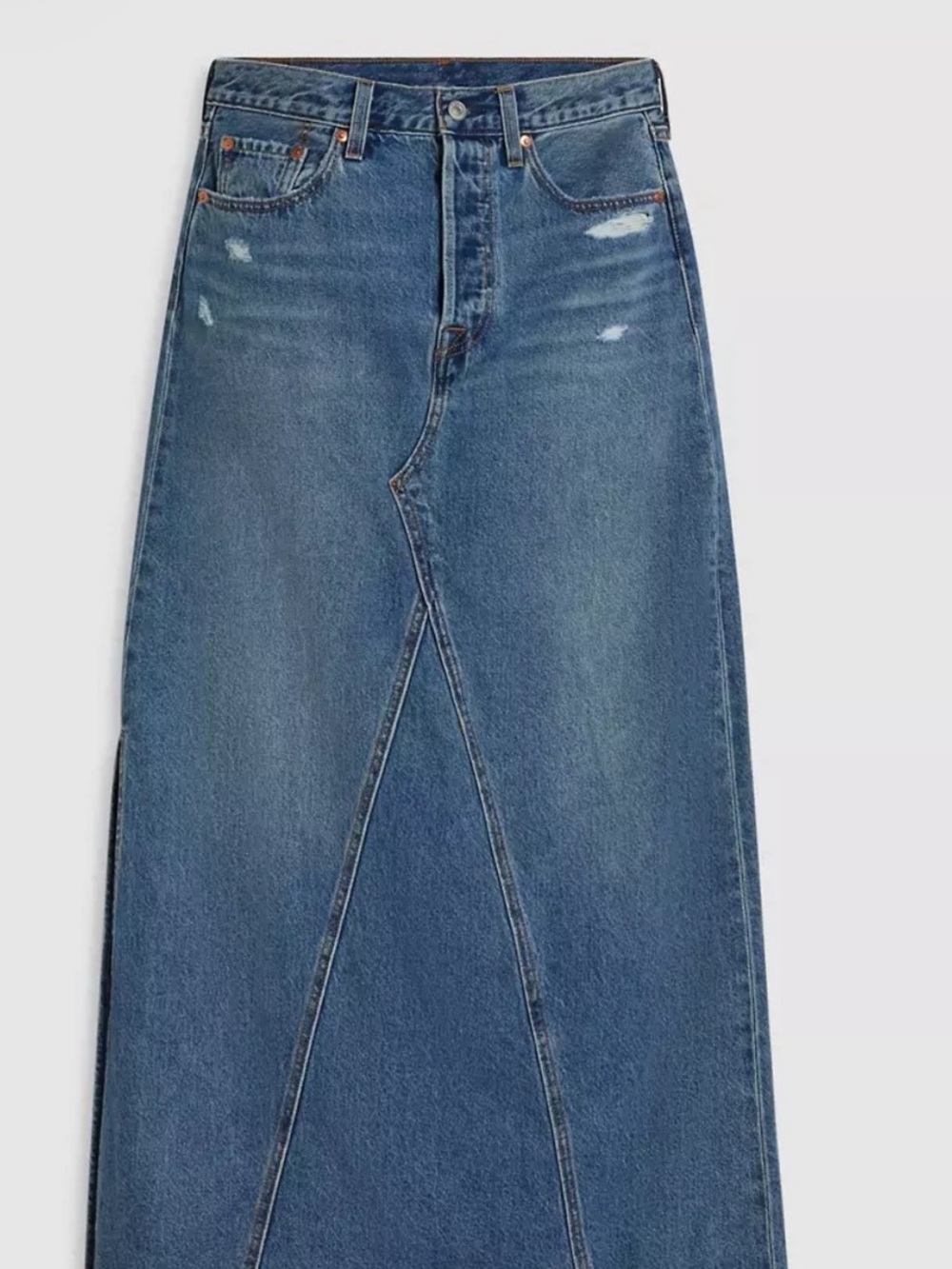 Levi's Blue Denim Maxi Skirt 4
